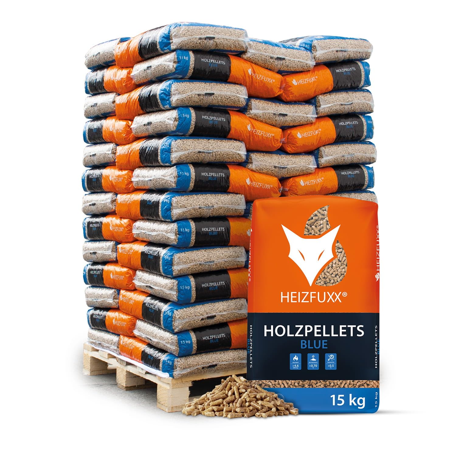 Heizfuxx Holzpellets Red - 65 Säcke à 15 kg
